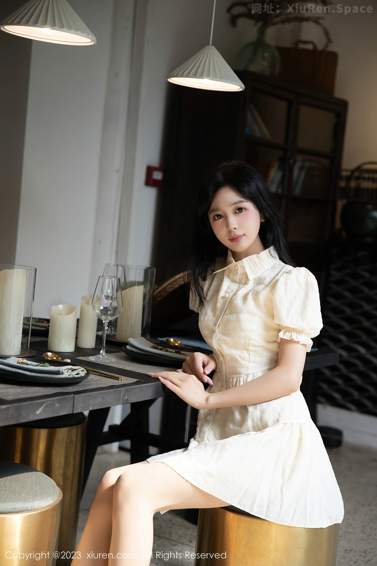 图片[3]-[XiuRen秀人网]VOL.7742 模特糖豆sisi性感淡黄连衣裙露白色蕾丝内衣配原色丝袜诱惑写真62P-秀人网官方网站